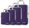 Compression Packing Cubes 3/4er Set, Gonex Kleidertaschen 4-teilig Verpackungswürfel, Kleidertaschen Set, Kofferorganizer Reise Würfel, Lila