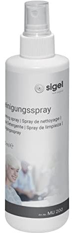 SIGEL MU200 Reinigungsspray für Whiteboards, Reinigungsflüssigkeit in Pumpspray-Flasche, 250 ml