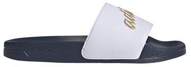 adidas Adilette Dusche, Sandali a Ciabatta Donna, Bianco Oro Metallizzato Shadow Navy, 36 EU