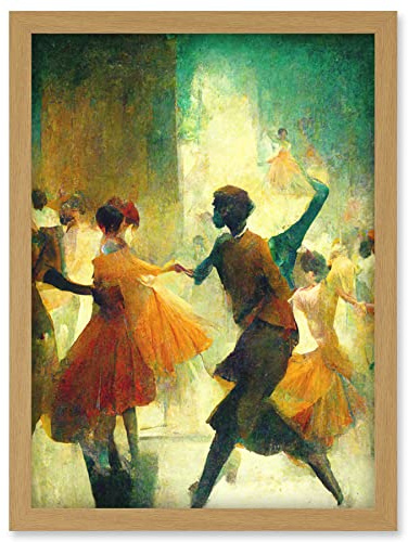 Doppelganger33 LTD 1950's Jazz Club Dancers Degas Style Painting Artwork Framed Wall Art Print A4