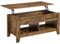 Yaheetech Mesa Centro Elevable de Madera Mesa Café con Revistero Mueble Salon Comedor con Patas de Madera Maciza Industrial 104x49x(49-61,5) cm