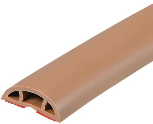 Cache-câble De Plancher PVC,Protecteur De Cordon d'alimentation Autocollant,Passe Cable Sol Marron Passage De Câbles De Plancher (Color : Light Brown, S : 1m)