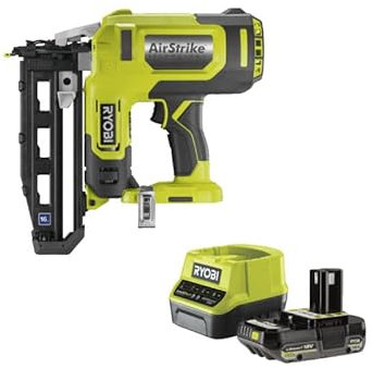 Confezione RYOBI Chiodatrice ad aria compressa R16GN18-0 - 18 V OnePlus - 1 batteria 2,0Ah - 1 caricatore rapido RC18120