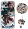 Demon -Slayer Hülle für iPhone 6s Anime Tanjirou Handyhülle [Mit Schlüsselbund und 50pcs Aufkleber] Cartoons Transparent Silikon Case Hülle für iPhone 6s