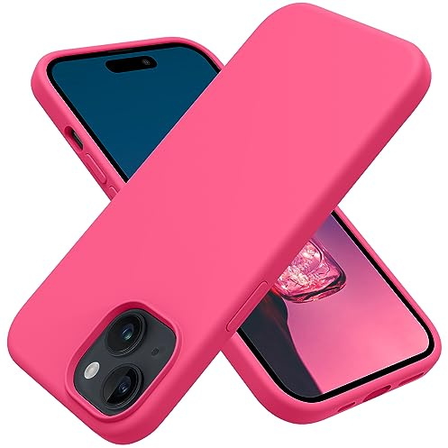 OTOFLY Compatible with iPhone 15 Case, Silicone Shockproof Slim Thin Phone Case for iPhone 15 (6.1 inch), (Hot Pink)