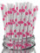 LUMOUS ROLA Paper Straws, Drinking Straws Assorted Bio Degradable Drinking Paper Straws Wedding Party, Party Straws, Restaurant, Juice Drinking Straws (25X White with Pink Dots)