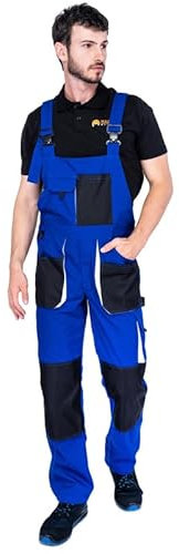 MAZALAT Arbeitskleidung Latzhose Herren Arbeitshose- Knieschützer Kompatibel, Mehrere Taschen Mit Klettverschluss, Werkzeughaltergürtel, Elastischer Bund, Strapazierfähiges Material, Besserer Grip