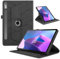 Coque pour Lenovo Tab P11 Pro (2nd Gen) 11.2'' TB132/TB138 2022, Etui Premium Cuir PU Rotatif à 360 Antichoc Degrés Flip Case Cover Fonction Support Housse - Noir