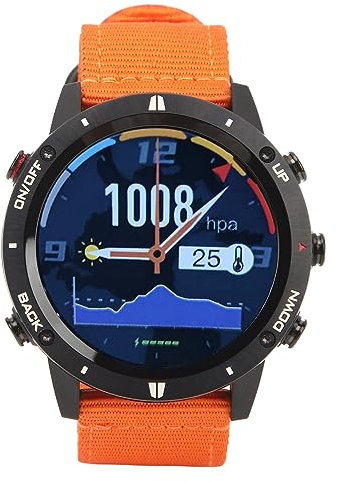 VGEBY Sport-Laufuhr, 1,28 Zoll IPS TFT Kompass, Digital, Elektronisch, Wasserdicht, Militär-Armee, Sport-LED-Armbanduhr, Wasserdicht, für Männer Im Freien, Laufen, Schwimmen (Orange)