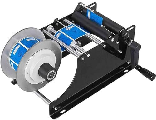 CGLYYDS Manual Round Bottle Labelling Machine Plastic Glass Bottle Label Applicator,10-30 pcs/min Bottle Labeling Machine,26-130mm Label Width,Beer Bottle Labeler for Round