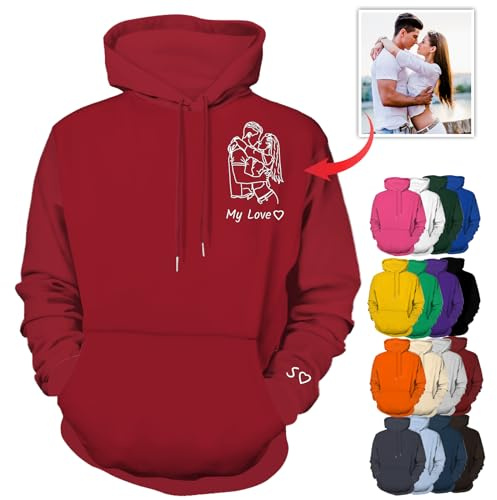 Busparst Felpe con Cappuccio Personalizzate Progetta la Tua Felpa Personalizzata con Foto per Il Team Uomo Donna