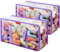 Vieshful 2 Stück 60L Aufbewahrungstasche Faltbare Unterbett Aufbewahrungsbox Kleiderschrank Organizer für Kleidung, Bettdecken Plastik Umzugskartons Violett