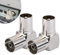 Gments 2 adattatori TV PAL maschio a femmina, adattatore coassiale per antenna TV, connettore coassiale RF ad angolo retto, connettore cavo a 90 gradi, splitter per antenna e TV a parete, cavi