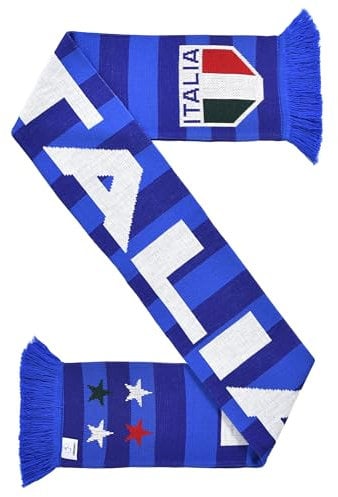 Euroscarves Italien Italy Italia Fußball Strickschal (Two-Tone Blue)