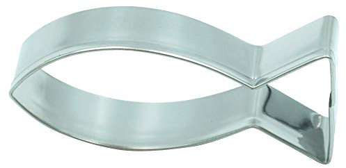 BekkiB - Ausstecher Fisch - ca. 7 x 2,9 cm - Spülmaschinengeeignete Fisch-Ausstechform aus Edelstahl - Zum Backen von Plätzchen für Kommunion, Taufe & Firmung - 7641