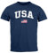 Neverless® Herren T-Shirt USA Schriftzug College Retro US Flagge Amerika Fashion Streetstyle Navy XL