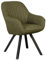 MR. DEKO® Diningsessel Matera Green Drehbar HxBxT: 84x59x61 cm | Esszimmerstuhl mit Metallbeinen | Polsterstuhl mit Armlehnen | Moderner Stuhl für Wohnzimmer und Essbereich