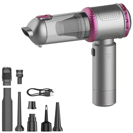 Handstaubsauger Akku, 3-in-1 Handstaubsauger, 18000PA Auto Staubsauger Stark, 3-Gang 200000 U/min Handstaubsauger Kabellos Mini Staubsauger für Auto, Küche,PC, Sofa, Büro, Haus& Tierhaar Reinigung