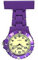 NY London Dark Purple with Luminous Face Silicone Rubberised Plastic Nurse FOB Watch Brooch Extra Battery