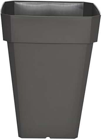 Riviera Pot carré Soleilla en Plastique 39x39x53cm - 49l - Gris pailleté