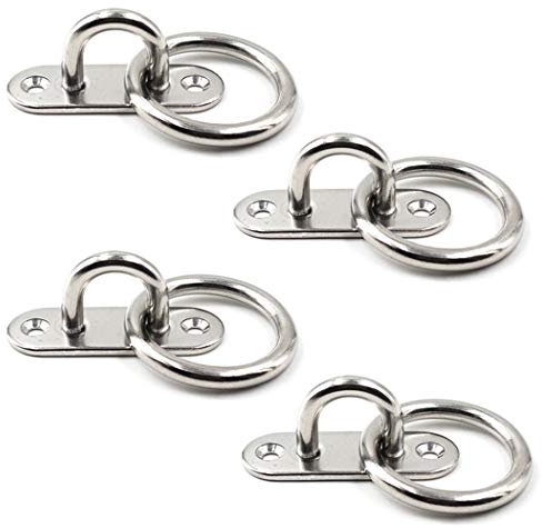 Decke Wandhalterung Haken Heavy Duty Anker mit Ring 5mm 3/16 304 Edelstahl ideal für Yoga Schaukeln Hängematten/Boat Rigging/Marine Deck Hardware/Suspension Training Straps
