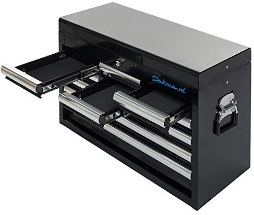 Schwarze Werkzeugkiste mit 6 Schubladen