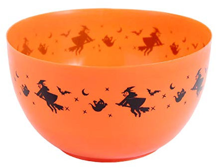Alsino Bol Halloween pour bonbons - Décoration effrayante Sorcières et esprits - Couleur : orange - 25 x 10 cm - Peut contenir plus de 100 bonbons