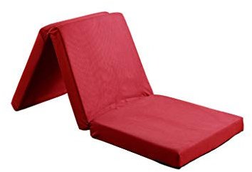 Visco Therapy Folding Futon Mattress Single 190×63×8 cm – Red Z Bed Guest Mattress with Washable Polyester Cover – Portable Foldable Foam Futon for Kids’ Sleepovers, Travel, Camping & Spare Rooms