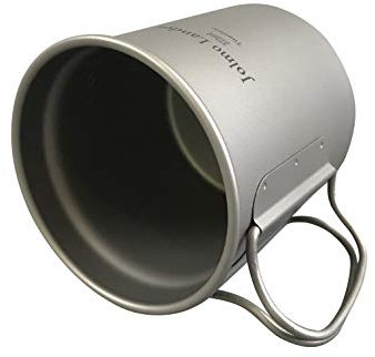 Jolmo Lander Tasse à Double paroi en Titane avec poignée 375ml Tasse en Titane épaissi Double Mur Tasse de Camping