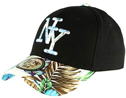 NY Cap Blau und Schwarz Blumen Gili Baseball Fashion Tropic – Einheitsgröße – Blau