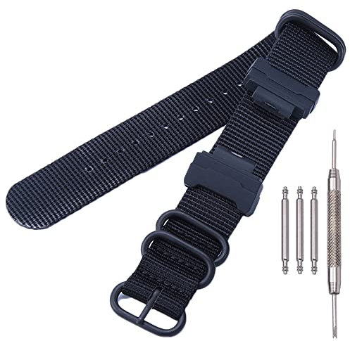 MCXGL Heavy duty nylon watch strap + Adapter 16mm Replacement for GShock Dw5600 GW6900 GA110 GA120 GA100 mens watch band