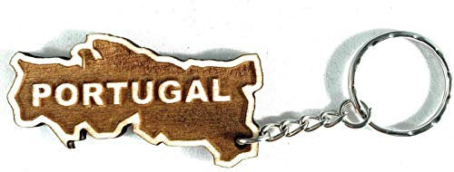PERFEKTO24 Schlüsselanhänger aus Holz 'Portugal' graviert tolles Geschenk für Frauen und Männer Handmade in Germany 6cm x 2,5cm