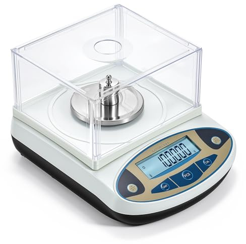 Bonvoisin Balance Analytique de Laboratoire 100g/0,001g avec Pare-Brise | Balance Haute Précision Lisibilité 1mg, Plateau Inox, 13 Unités, Tare & Comptage, Étalonnée Usine pour Labo, Bijouterie & Oro