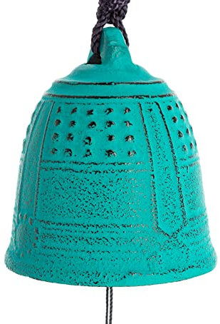 Iwachu Campana Feng Shui Furin, Ghisa Giapponese, Turchese, 5,5 cm