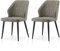 TUKAILAI Esszimmerstühle 2er Set aus Kunstleder, Küchenstuhl Polsterstuhl mit Rückenlehne Metallbeinen, Moderne Freizeitstühle für Küche Esszimmer Schlafzimmer Wohnzimmer Lounge, Hellgrau
