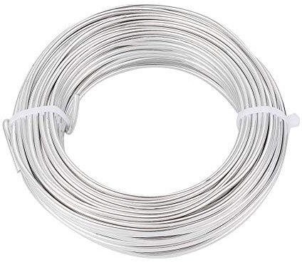 Cheriswelry Flacher Aluminiumdraht, biegbar, Metall, 3,5 mm breit, für Schmuckherstellung, Puppen, Skelett, DIY, Basteln, Silberfarben, 180 m