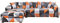 ShowyLive Sofa Überzug Couch Überzug 2er Set für Ecksofa L-Form Sofabezug 3 Sitzer+3 Sitzer, mit 4 Stück Kissenbezug, Orange