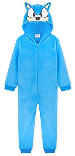 Sonic The Hedgehog Onesies for Boys, Fleece Onesie, Gamer Gifts (Blue, 13-14 Years)