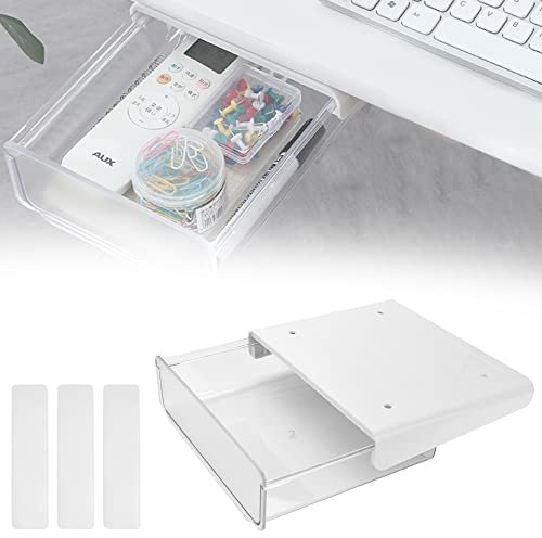 BUZIFU Schublade Unter Schreibtisch Selbstklebende Aufbewahrungsboxen Unterbau Schublade Unter Schreibtisch Schublade Organizer Desktop Organizer Schubladenfach für Schminktisch Zuhause Büro Schule