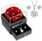 Sunia Ewige Rose mit Kette und Ohrringe aus 925 Sterlingsilber,Ewige Rose Geschenke für Frauen,Muttertagsgeschenke für Mama Oma,Halskette Frauen,Geschenk Muttertag Geburtstag Valentinstag Jubiläum