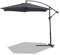 SWANEW Sonnenschirm Alu Ampelschirm Ø 350cm Grau Gartenschirm mit Ständer, höhenverstellbar, klappbar, UV-Schutz 40+ Diverse Farben Wasserabweisende Marktschirm
