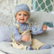 Zero pam Reborn Baby Vollsilikon Lebensecht Junge 55CM Babypuppe Wie Echtes Baby Mit Blonde Haaren Süßes Babypuppe Weichkörper Puppe Ab 3 Jahre