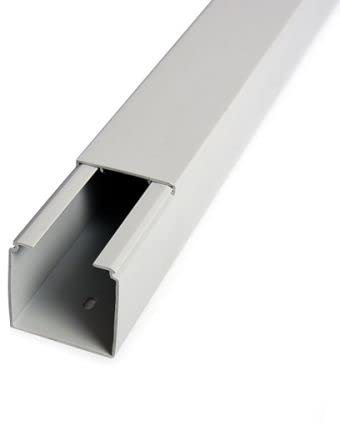 16m Kabelkanal BxH 40x40 mm, Länge 2m, Installationskanal, Leitungskanal, schraubbar, PVC grau