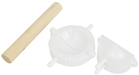 Ruilogod Rolling Pin Roller DIY Gyoza Knödelform Pressemacher Set 3 in 1
