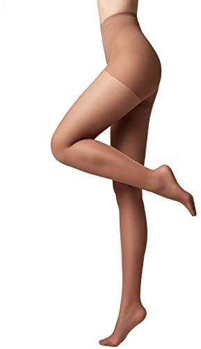 Conte elegant Pantis de Mujer para pieles sensibles con vitamina E - Efecto moldeador Pantys de Mujer lisos - Smooth ACTIVE SOFT 40 Lycra 40 Color marrón talla 5