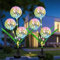 ZVO Solarlampen für Außen Garten, 2 Stück Solarleuchten Garten Deko Lampen mit Mehrfarbig LED, IP65 Wasserdicht Solar Blumen Gartenleuchte Beleuchtung für Outdoor, Aussen, Balkon, Terrasse