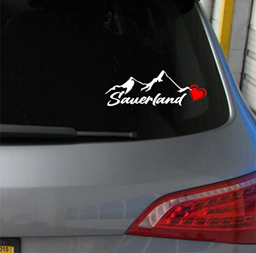 myrockshirt SAUERLAND Berg Aufkleber 20x10cm Berge Sticker Auto Gebirge Deutschland Autoaufkleber Urlaub