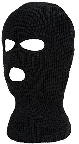 Geyoga 3 Loch Winter Strickmaske Voll Gesichtsabdeckung Skimaske Gestrickte Sturmhauben (Erwachsenengröße, Schwarz)