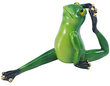 Pcscevcr Yoga-Frösche-Figur, grüne Frösche, Yoga-Pose-Skulptur, dekorative Tischdekoration für Zuhause, Büro, Regaldekoration (17 cm)