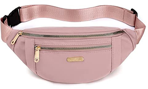 Marsupio sportivo, Marsupio da donna,Donna borsa a per passeggiate, Cani passeggiate, Shopping, Viaggio, Correrejogging, Escursionismo, Viaggi e attività all'aperto (Pink)